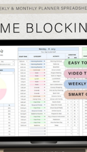 Weekly Time Blocking Planner for Google Sheets — 📌 📌 romanticize your routine