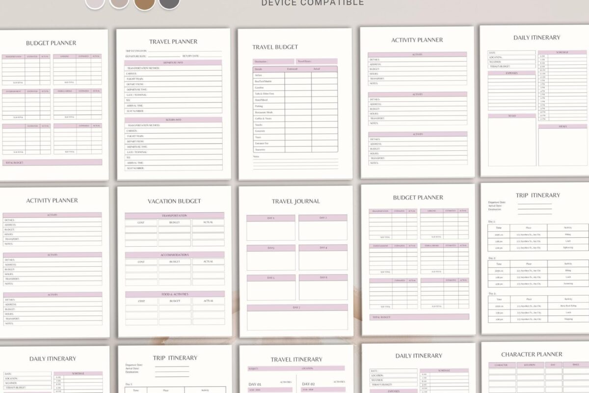 World Vacation Planner — Trip Itinerary & Budget Journal PDF — 🌸 💌 ultimate printable checklist