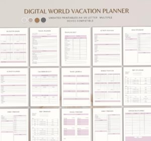World Vacation Planner — Trip Itinerary & Budget Journal PDF — 🌸 💌 ultimate printable checklist