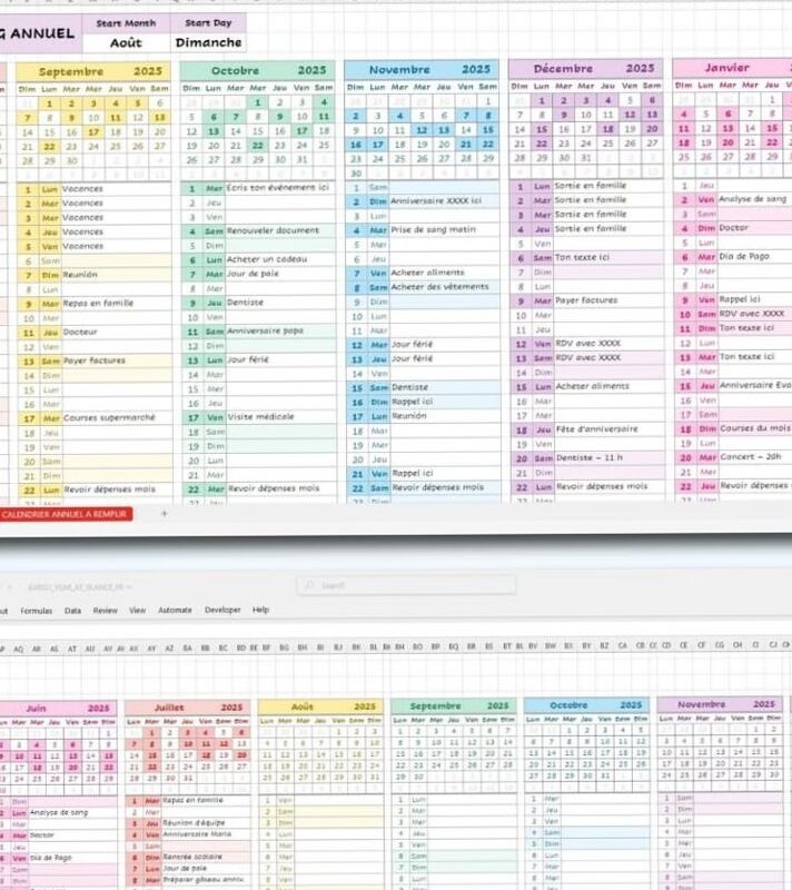 Year at a Glance Excel Calendar Template 2026 — 🌿 🎀 secret to staying productive